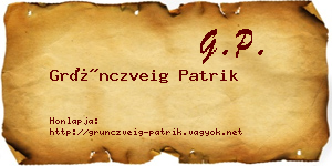 Grünczveig Patrik névjegykártya